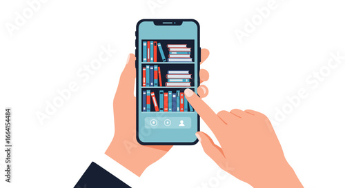 Accessing a vast digital library of knowledge and information through a mobile device interface with user interaction