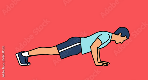 Man performing a plank exercise, showcasing fitness and strength training.