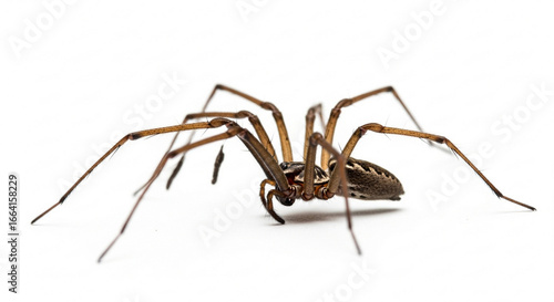 Wallpaper Mural A detailed close-up studio shot of a large brown house spider with long legs on a white background. Torontodigital.ca