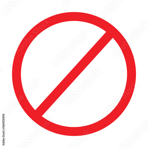 ban sign icon. no sign icon, prohibition symbol, red circle prohibition sign, red crossed circle, vector illustration on transparent background