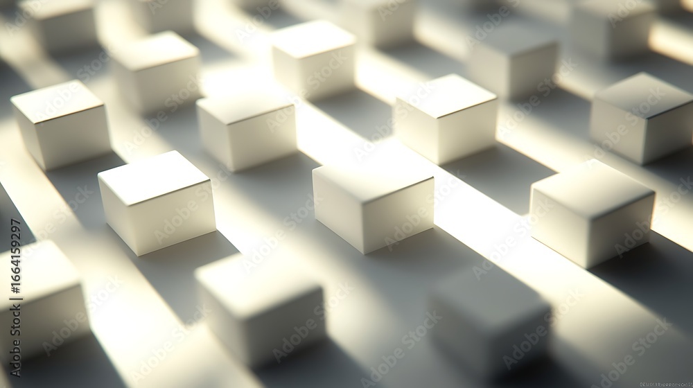 Obraz premium Abstract golden cubes 3d background design with geometric pattern and modern structure