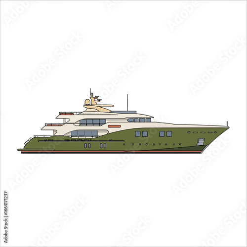 luxury yacht illustration a modern superyacht cruising on calm waters perfect for travel blogs yachting magazine layouts marine industry websites