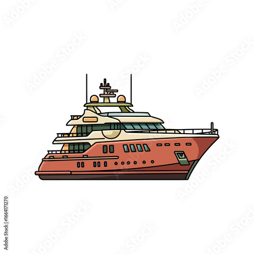 luxury yacht illustration a sleek modern vessel cruising offshore designed for high-end travel and leisure ideal for illustrating upscale vacation concepts