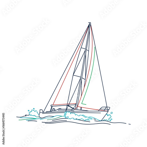 sailboat sailing on wavy seas a nautical vessel cutting through the water creating splashes conveying freedom adventure and maritime themes for travel and leisure blogs