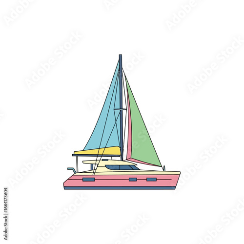 sailing catamaran sailing catamaran on the water a leisure yacht for summer holidays for tourist brochures and cruise ads holiday time boat trip