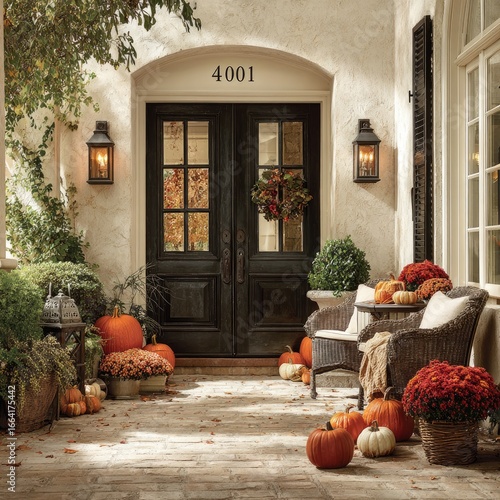 Autumn porch entrance