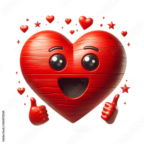 Red heart with wooden 