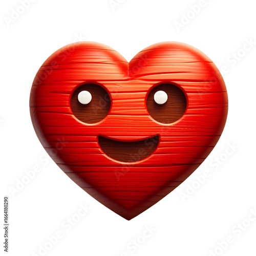 Red heart with wooden 
