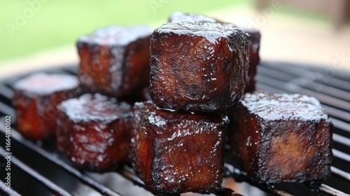 Delicious and visually appealing barbecue bacon burnt ends, perfect for summer grilling enjoyment
