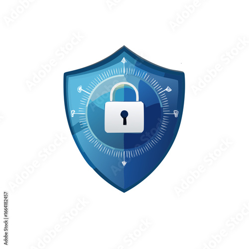 Robust digital security shield icon safeguarding sensitive data and ensuring online privacy and protection