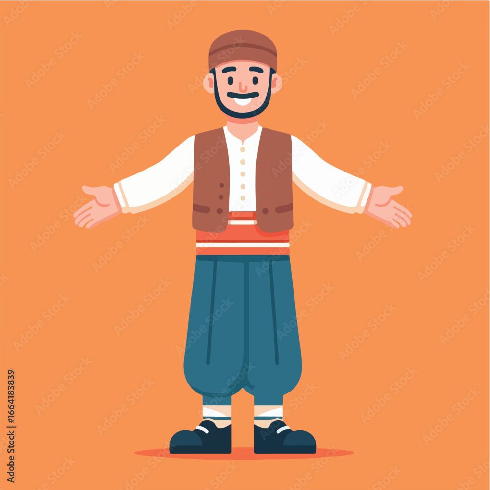illustration of man wearing traditional Turkish clothing illustration of man wearing traditional Turkish clothing