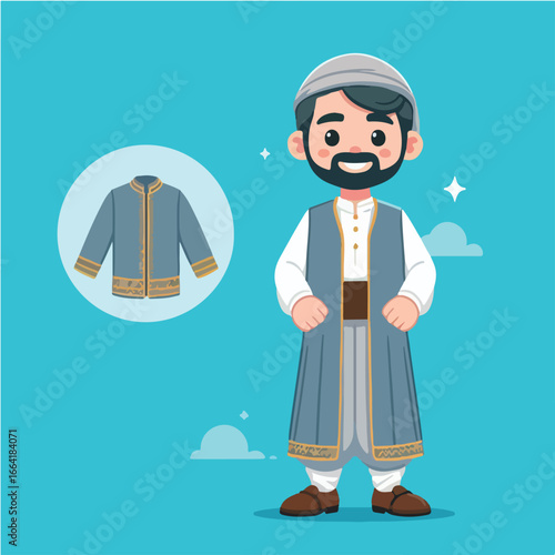 illustration of characters wearing traditional Turkish clothing
