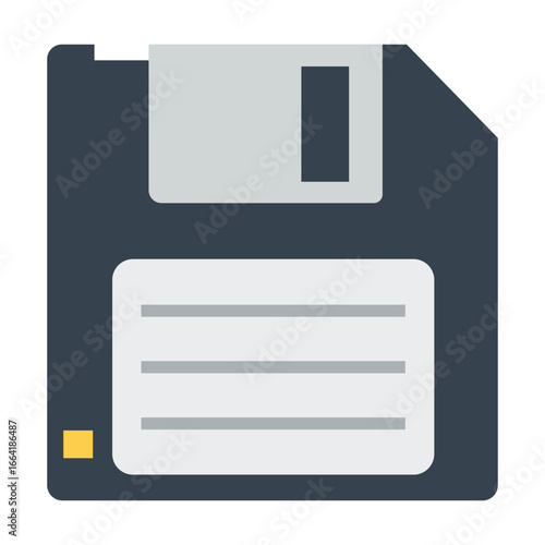 Retro floppy disk icon, a vintage technology symbol for saving data and digital storage, a nostalgic computer accessory