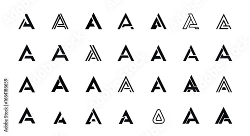Free Download Vector illustration of variations of abstract triangle logos - GFXLoad
