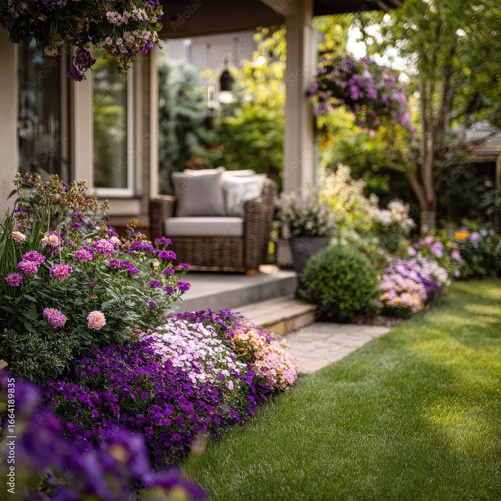 Obraz premium A beautiful garden patio scene