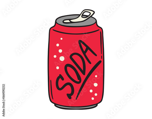 aluminium can icon. soda can doodle hand drawn icon. Outline drawing soda can line clipart symbol