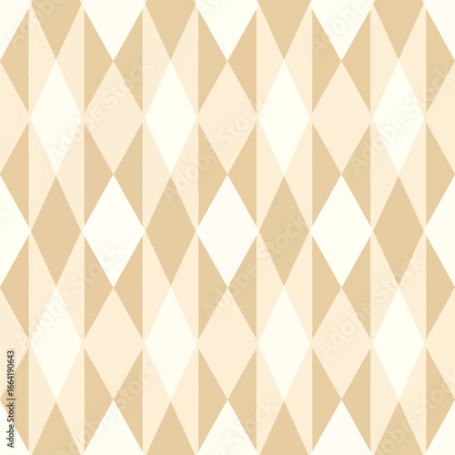 Seamless Pattern, Abstract geometric pattern with diamond shapes in neutral beige and white tones Stock royalty free.