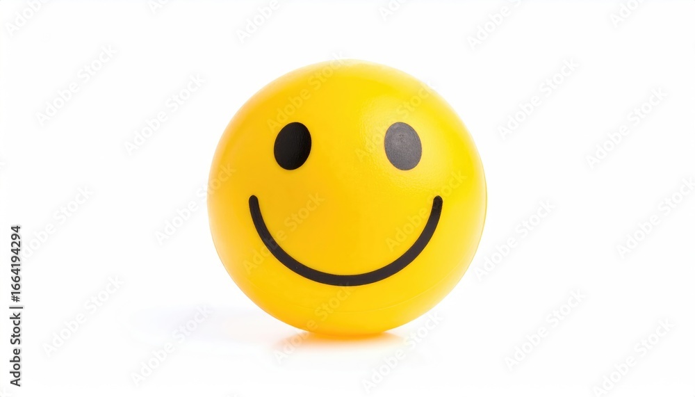 Fototapeta premium Bright Yellow Smiley Face Ball for Joy and Positivity Representation