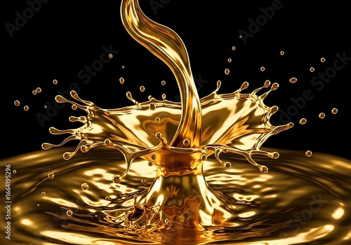 Golden liquid splash