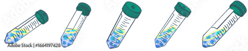 Centrifuge Tube with DNA Sample PNG Illustration for Science and Laboratory Design