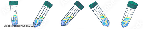 Centrifuge Tube with DNA Sample PNG Illustration for Science and Laboratory Design