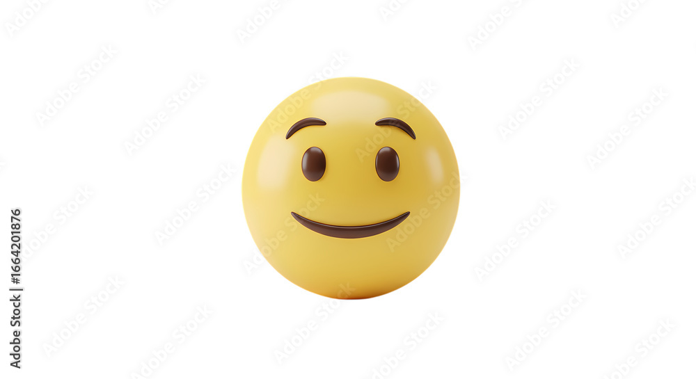 Fototapeta premium Pixel Art Smiley Face Emoji Suspicious Expression isolated on transparent background
