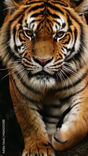 Majestic Tiger Striding Through Bamboo Forest | AI Generated Vertical Video