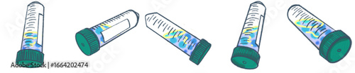 Centrifuge Tube with DNA Sample PNG Illustration for Science and Laboratory Design
