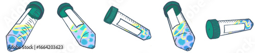 Centrifuge Tube with DNA Sample PNG Illustration for Science and Laboratory Design