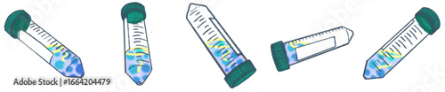 Centrifuge Tube with DNA Sample PNG Illustration for Science and Laboratory Design
