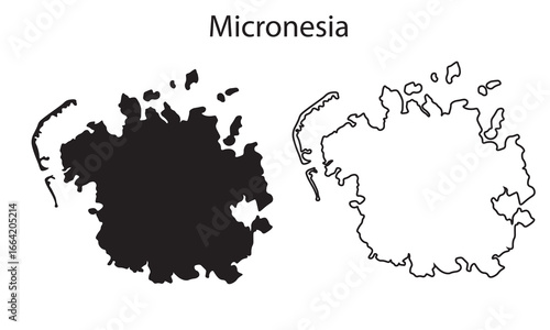 Photography Simple Micronesia map silhouette vector