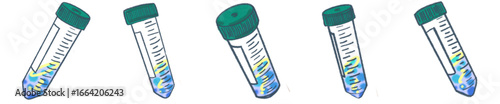 Centrifuge Tube with DNA Sample PNG Illustration for Science and Laboratory Design