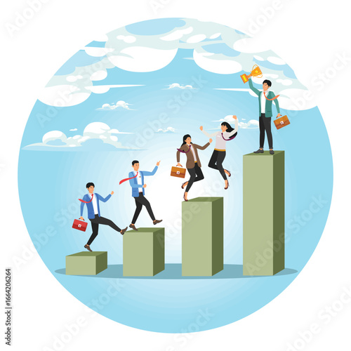 Team growth concept, growing business success.