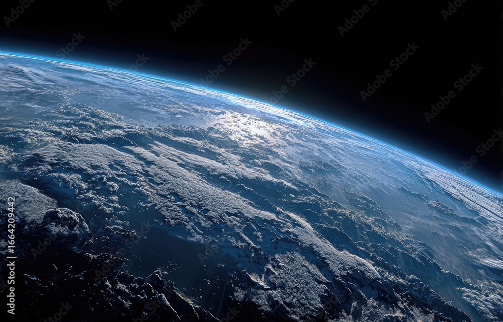 Fototapeta premium Earth from space, sunrise view