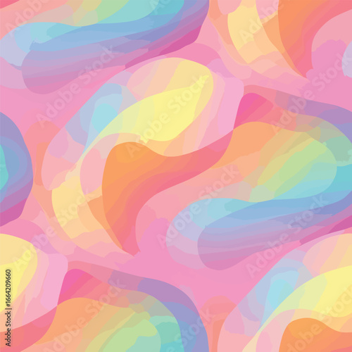 Seamless Pattern, Colorful abstract background with flowing shapes and pastel hues creating a dreamy effect Stock royalty free.