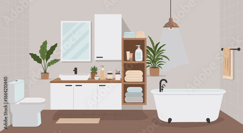 Modern bathroom design with minimalist decor and elegant fixtures