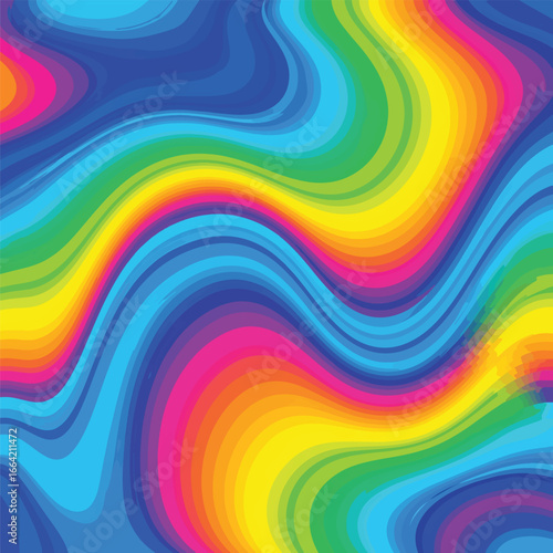 Seamless Pattern, Colorful abstract wavy lines background with rainbow spectrum gradient design Stock royalty free image.