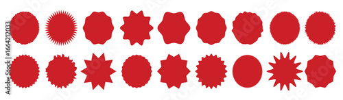 Collection circle postage stamps. Banners, insignia, logos, icons, labels and badges set. Vector icons design elements