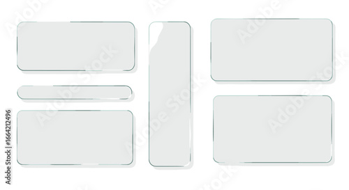 Modern minimalist glass panels collection for ui and web design