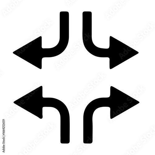 Black and white arrow icons set: a collection of vector pointers, symbols, and signs for web design and business illustrations