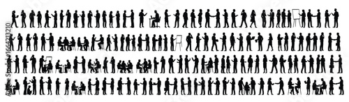 Professional networking silhouette showcases collaborative