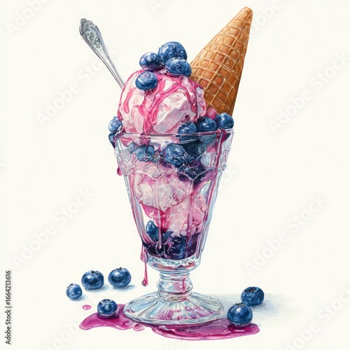 Blueberry Ice Cream Sundae