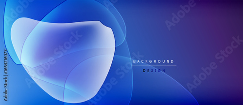 Abstract blue background. Fluid shapes overlap, creating dynamic visual effect. Gradient transitions offer depth, modern aesthetic.