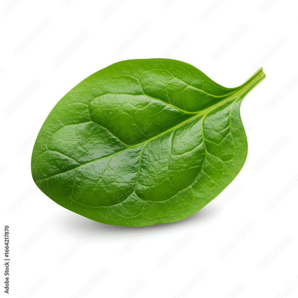 Obraz premium Fresh green leaf with visible veins showing natural plant structure