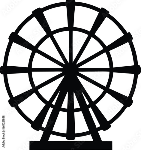 Ferris wheel icon silhouette vector illustration