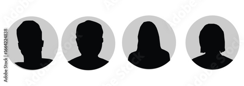 Avatar, user profile, person icon. Gender-neutral silhouette in grayscale. Flat vector illustration. Ideal for social media profiles, app icons, screensavers, and profile picture