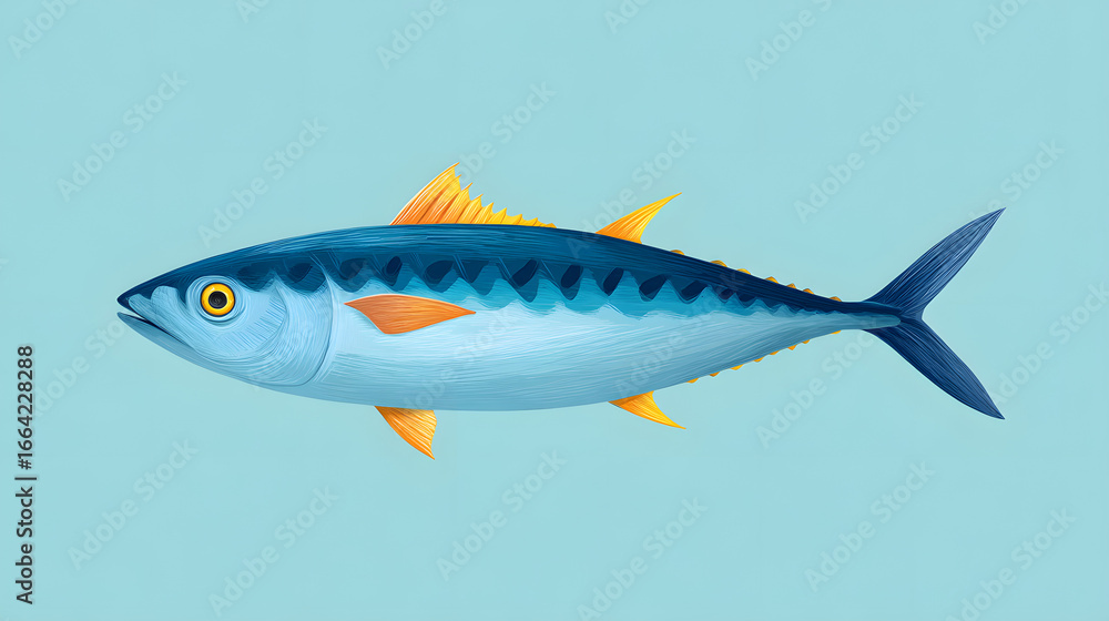 Fototapeta premium Wall Decor Mackerel Pastel