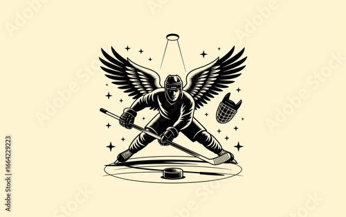 Hockey vector design, vector illustration, Hockey design, silhouette style.
