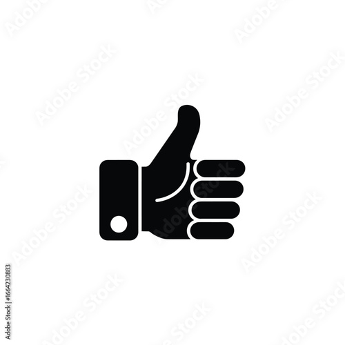 Silhouette Hand Showing Thumbs Up Sign on a Transparent Background Approval Gesture