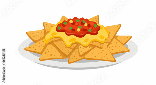 Delicious Nachos with Melted Cheese and Salsa - A Savory Snack for Any Occasion